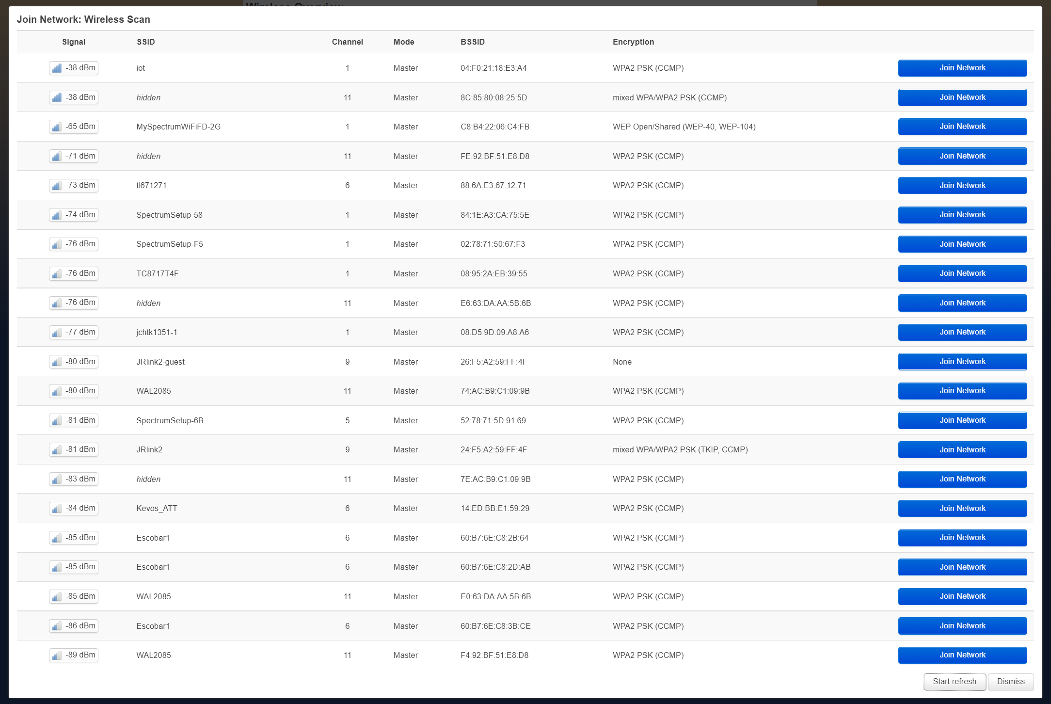 Wifi scanning example