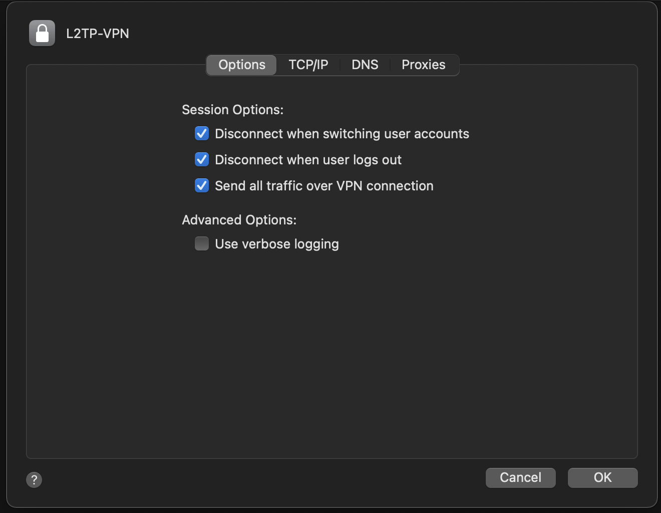 MacOS Big Sur default route.